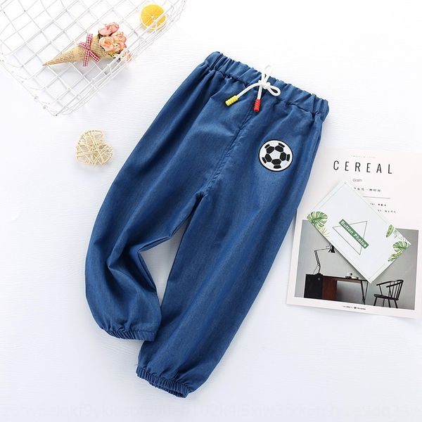 

8zsto new children's denim mosquito-proof boys girls for boys girls thin anti mosquito pants and trousers breathable korean style pants, Blue