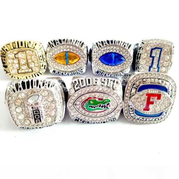 

1996-2006-2006-2007-2008-2008-2008-florida gators champion ring championship setring fan gift wholesale drop shippingcollector's g, Slivery;golden