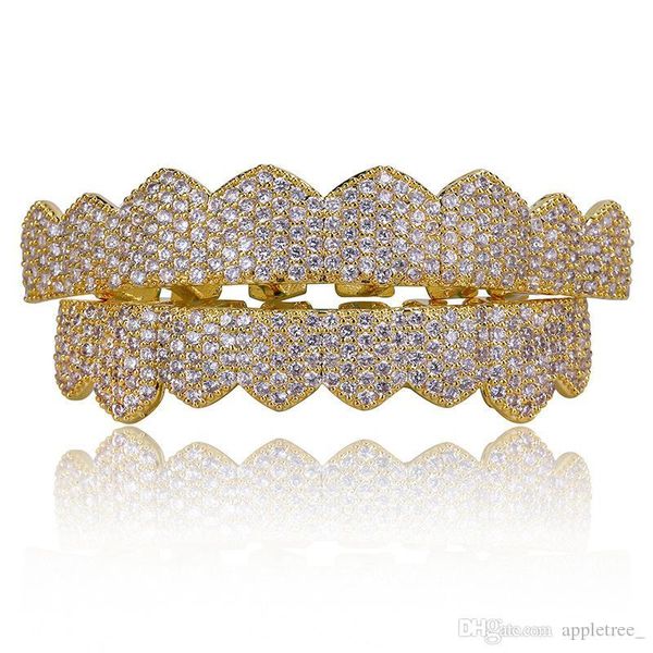 

hip hop micro diamonds teeth grillz silver gold hiphop teeth grillz rhinestone bottom grills bling bling jewelry gifts 2018, Black