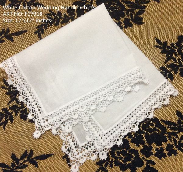 

set of 12 fashion ladies handkerchiefs 12-inch white cotton wedding bridal handkerchief sweet heart hankies vintage lace hanky, Blue;purple