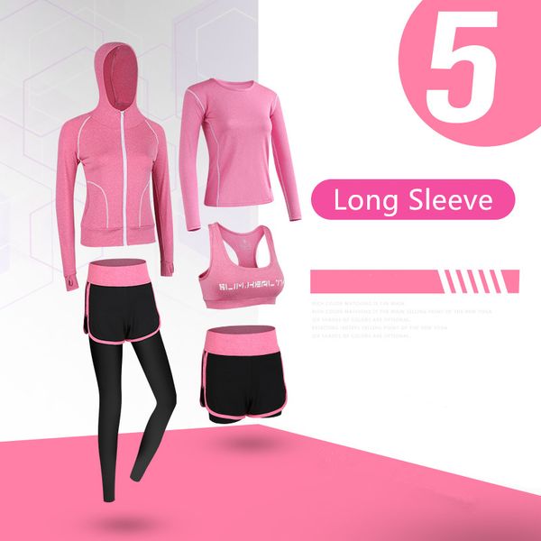 

4/5pcs tracksuit plus size sports suits women sportswear s-3xl fitness long sleeve high waist leggings workout yoga set, Black;blue
