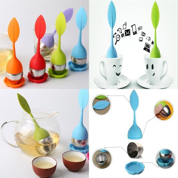 

кремния чай заварка лист силикон infuser с food grade делает чай рукавный фильтр из нержавеющей стали творческой чайного ситечка dhl бесплат