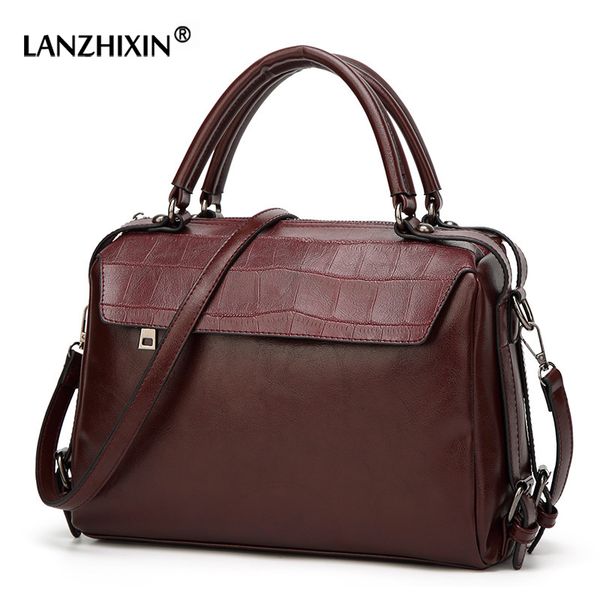 

lanzhixin women leather handbags women retro tote bags ladies bolsos bag shoulder bags large capacity pillow 7194