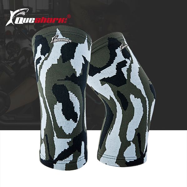 

elbow & knee pads men camouflage elastic fitness nylon compression basketball sleeve climbing running weightlifting brace, Black;gray