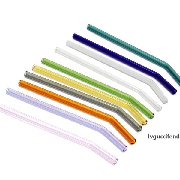 

10 colors colorful straight straw wedding birthday party strait clear glass drinking straws thick straws bar tools