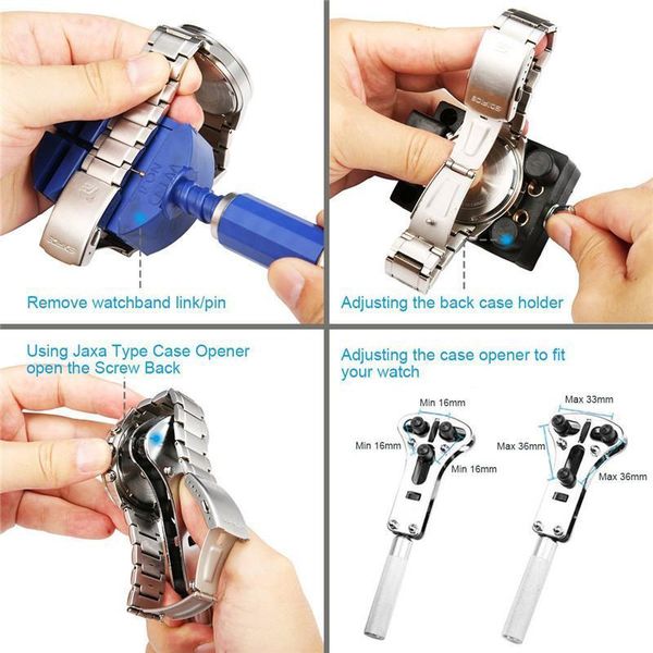 

147pcs профессиональные часы repair tool kit часы вернуться дело держатель открывалка часовщик набор инструментов с сумкой