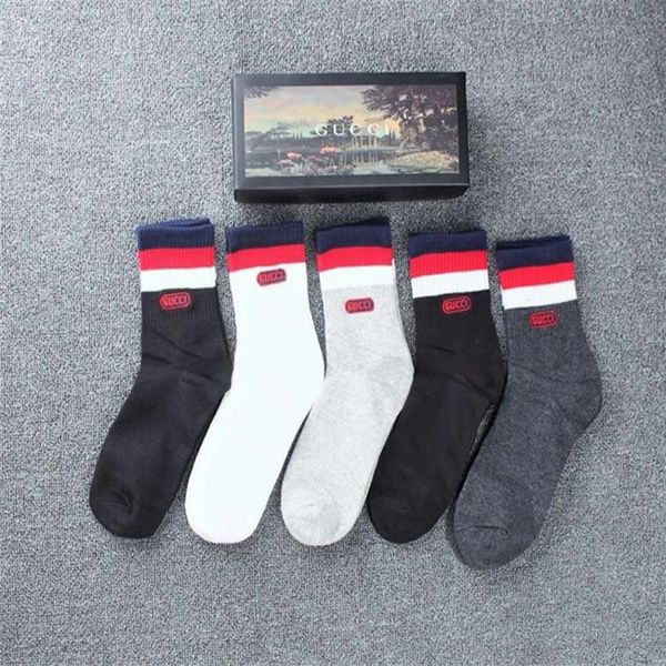 

mens socks new fashion student rainbow long wearproof soft tide korean men luxury designer brand 1g gg 1g, Black