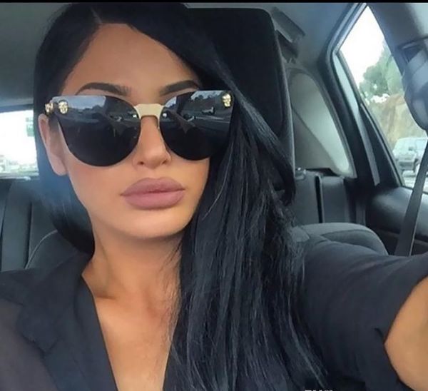 

sell fashion medusa sunglasses women brand eyewear travel rose pink lady sunglasses catwalk models style uv400 y110, White;black