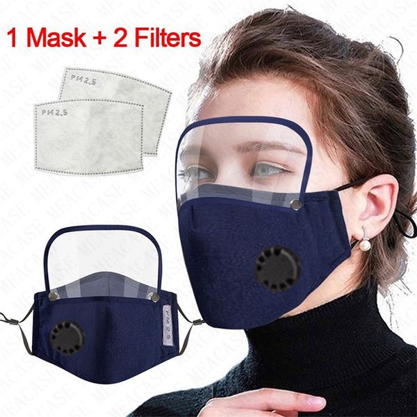 

cotton breather valve men and women full face masks with filters dustproof breathable detachable face mask cover boutique 4color dhl d71507