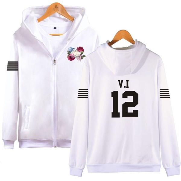 

bigbang big bang bangtan hoodie kpop korean harajuku hoodies sweatshirt zipper jacket coat moletom feminino fashion coat, Black