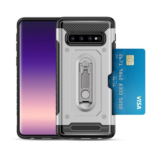 

случай телефон подножка держатель кольца чехол для samsung galaxy s10 + с ударопрочным и слотом для карты