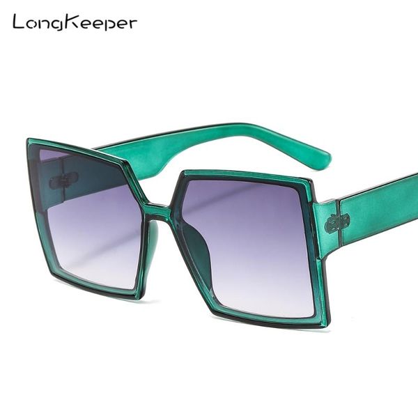 

2020 vintage fashion square oversized sunglasses women design gradient shades eyewear feminino uv400, White;black