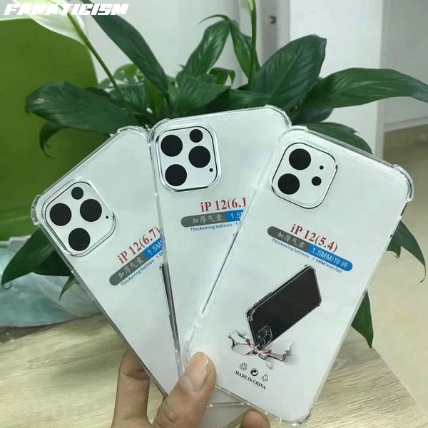 

подушка безопасности 1.5mm ясности tpu противоударный чехол для iphone 12 про макс 12max 12pro soft tpu silicone clear крышка телефона для i