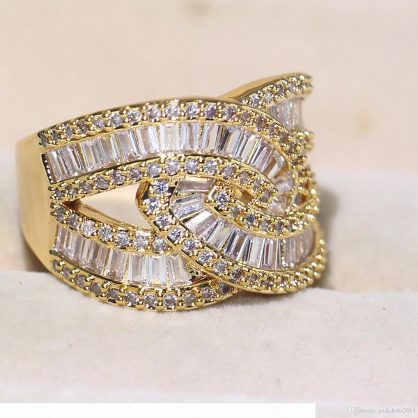 

o wholesale professional luxury jewelry 925 sterling silver &gold fill princess cut white z cz diamond infinity women wedding band