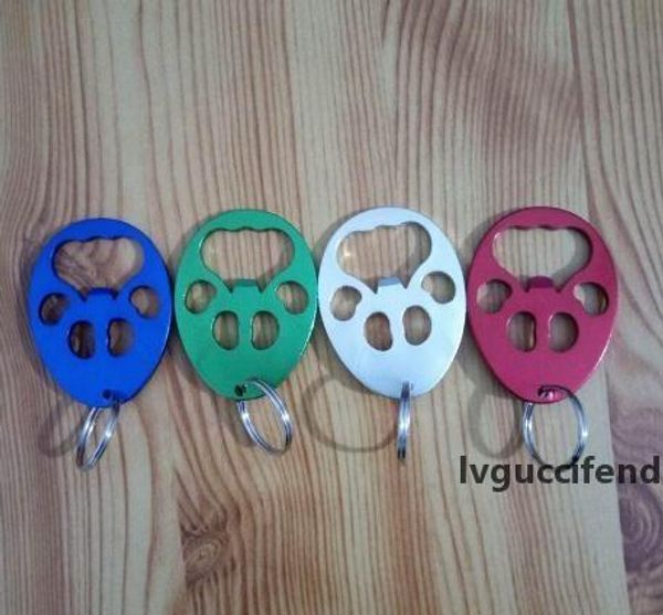 

wholesale 100pcs metal pawprint beer bottle opener bulk bottle opener keychain random coloor