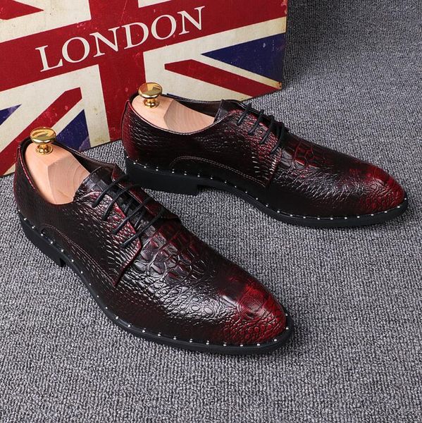 

alligator handmade men dress loafers microfiber leather formal business oxfords shoes leisure men's flats increased within 6 cm, Black