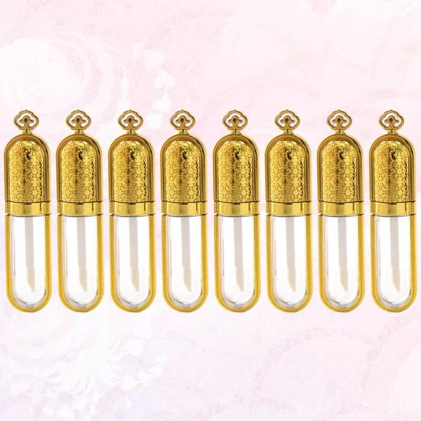 

10шт блеск для губ бутылки empty lip gloss tube глазурь бутылки пустые контейнеры для ежедневного использования (золотой, 5 мл