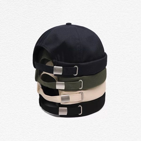 

docker sailor biker cap streetwear pumpkin vintage navy brimless beanies hat melon sailor casual short harajuku cap, Blue;gray
