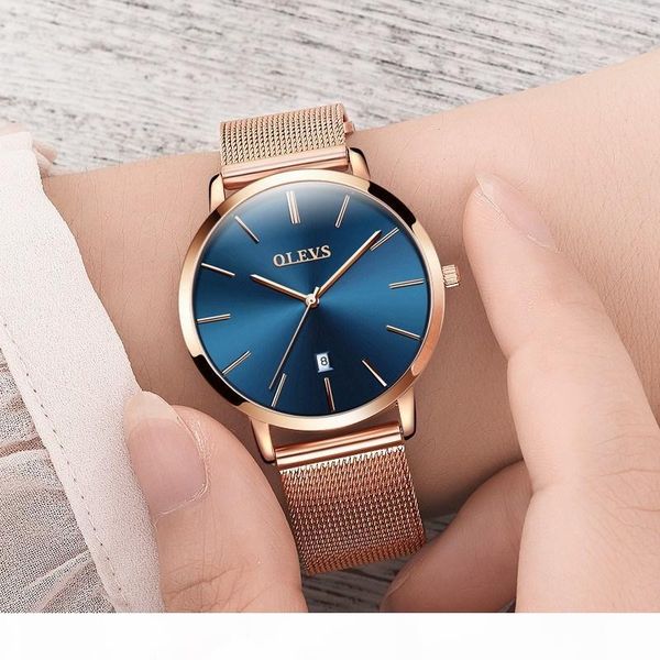 

woman watch olevs brand female watch golden stainless steel ladies ultra thin quartz wrist watches luxury water resistant clock y19051503, Slivery;brown