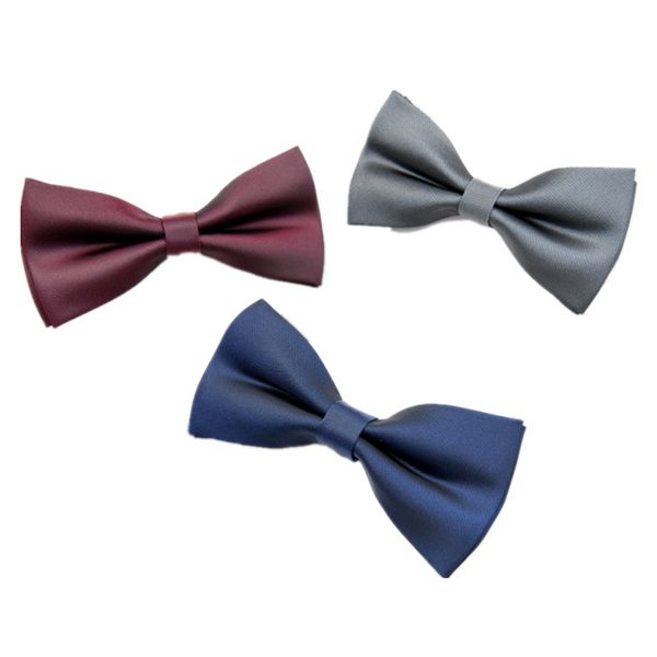 

cityraider brand plain color self bow ties for men silk pre-tied tux bow tie burgundy navy blue silver wedding tuxedo tie c027, Black;gray