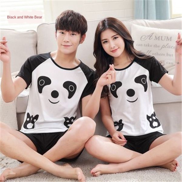 

новая пара пижамы мило мультфильм мужчин молока шелковой пижама молоко шелка и женщины пары костюма случайного дома износ многоцветный, Blue;red