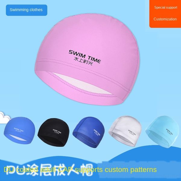 

pu-coated waterproof swimming cap non-tightening fashionable swimming cap large size