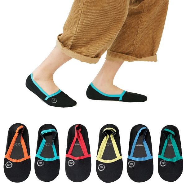 

Men No Show Loafer Socks, (6 pairs )Boat Shoe Liners with CoolPlus, Non-Slip Grip Solid color invisible light socks, Black