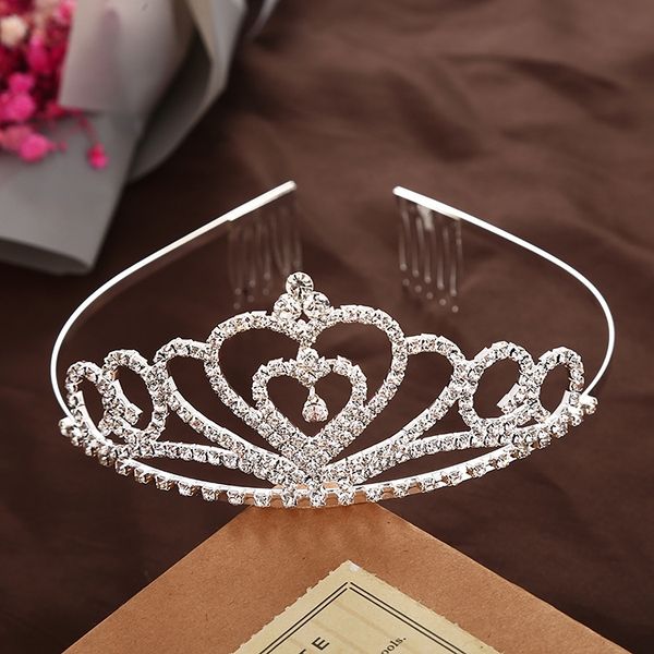 

kp1vr korean new children's liuyi performance anti-slip toothed drill korean new children's headband liuyi performance rhinestone, Slivery;white