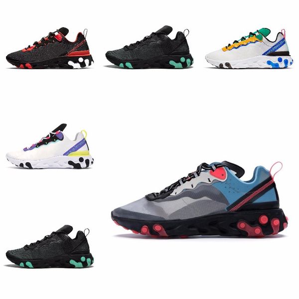 

new ashion react element running shoes fo men women light bone triple black royal solar team red mens trainers sports sneaker runner s#07457