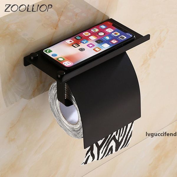 

concise wall mount toilet paper holder bathroom 4 color fixture stainless steel roll paper holders with phone shelf with baf t200425