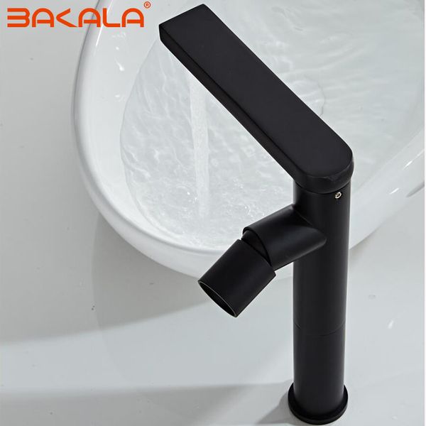 

black polished deck mount bathroom sink faucet set basin mixer tap single hole single handle modern & cold water faucet