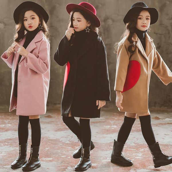 

bnrpr middle school girls 2020 new cotton-padded for children korean style fashionable tong mian yi wool wool woolen coat woolen coat fashio, Blue;gray