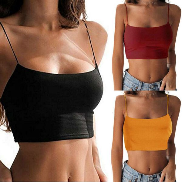 

2020 новая мода женщины сексуальное crop tops твердая лето женщины повседневная топы полиэстер жилет без рукавов crop tops blusas, White