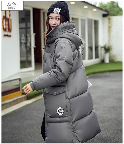 

women parka jacket coat cotton wadded warm hooded loose womens winter jackets and coats plus size x-long xc001, Black