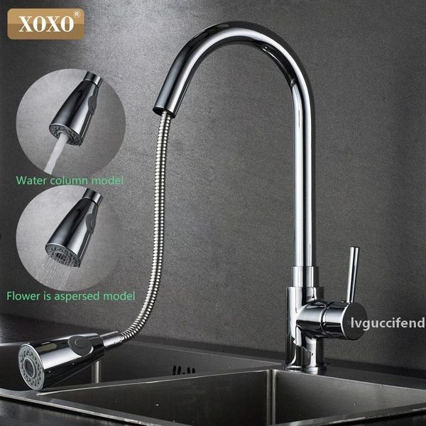 

xoxo kitchen faucets chrome single handle pull out kitchen tap single hole handle swivel 360 degree water mixer tap mixer tap t200424