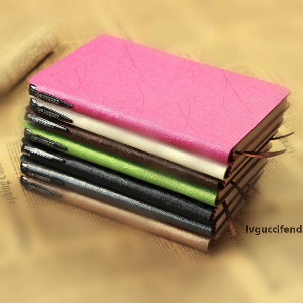 

diary book lmitation leather notepad with a pen solid color notebook student stationery gift 5 4cr ckk, Purple;pink
