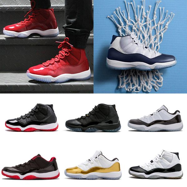 

men basketball shoes prom night 11 navy gum sport shoes varsity red mens sneakers shoes size 8-13 ing, Black