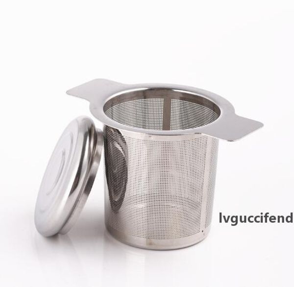 

30pcs lid tea and coffee filters fine mesh tea strainer reusable stainless steel tea infusers basket with 2 handles