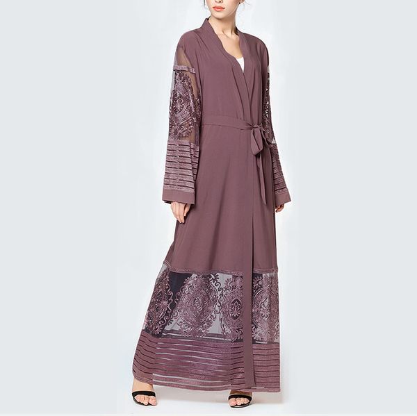 

selling polyester season autumn winter floor length mesh embroidery dress v neck long sleeve maxi dresses, Black;gray