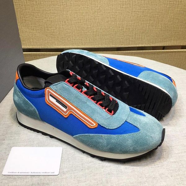 

fashion classic suede and nylon sneakers mens shoes scarpe da uomo di lusso chunky sneakers comfortable lace -up fashion casual men shoes, Black