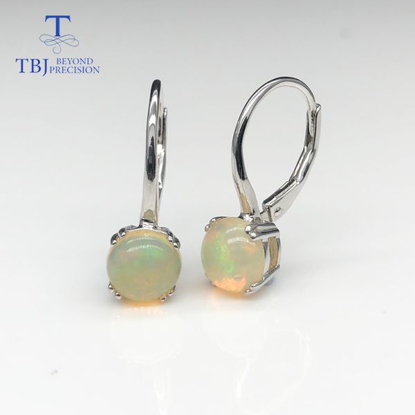 

natural ethiopian multi-color opal earrings 925 sterling silver earring simple style gemstone jewelry for girls with gift box