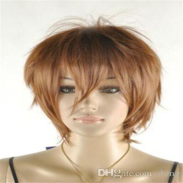 

sell new fashion short brown straight women's lady's hair wig, Black
