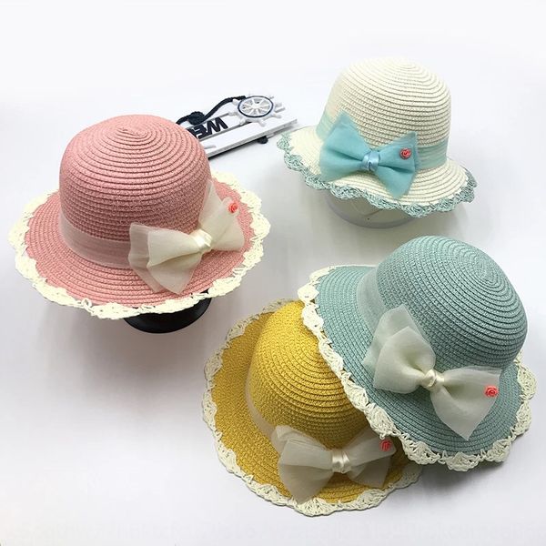 

qmagt new in sun straw sun the big sweet large-brimmed little girl beach trip visor hat korean version of the parent-child straw hat fashion, Blue;gray