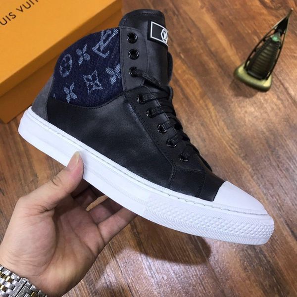 

new18 fashion high men's shoes casual breathable sports personality men's shoes business comfortable travel running shoes zapatos, Black