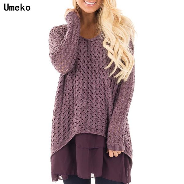 

women's sweaters 2021 fashion winter splice chiffon ruffle casual v-neck solid knitting sweater jacquard loose pullover, White;black