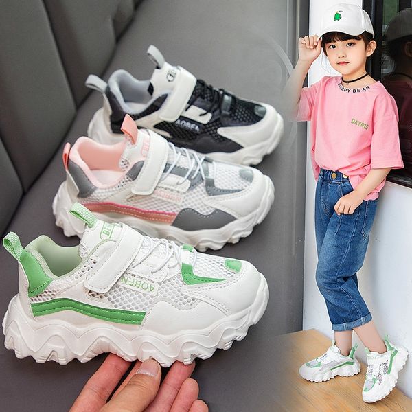 

tfags girls' sports running sports 2020 new boys' and students' running shoes soft sole breathable mesh korean style zhongda, Black