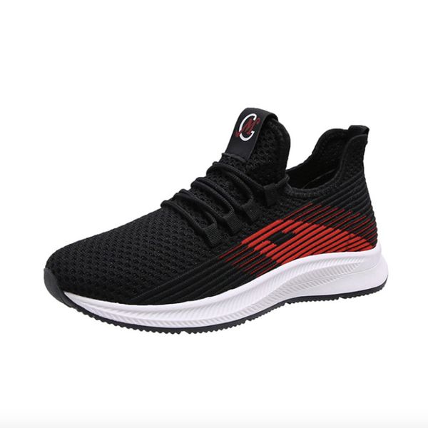 

men shoes 2020 mesh summer mesh men casual shoes fashion flats lightweight black white lace-up outdoor sneakers