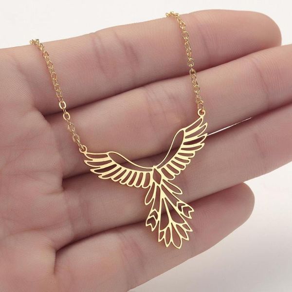 

elfin new flying eagle necklaces stainless steel fashion flying eagle clavicle necklaces women jewellery, Silver