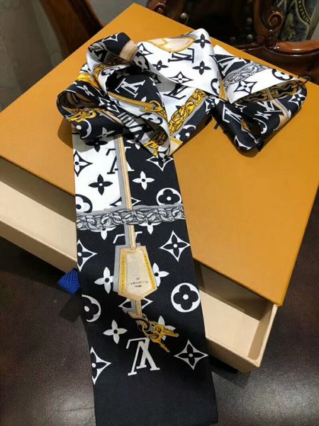 

stylish women printed silk scarves 2019 silk scarves tie bag handle ribbon women's head tight scarf of shipping gfjfjfdjdj, Blue;gray