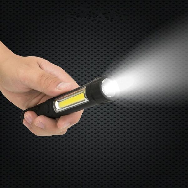 

flashlights torches super bright cob led pocket pen light inspection work with clip for hiking camping riding fishing hunting